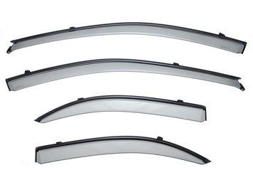 Owiewki do szyb samochodowych num 4 szt z czarna chromowana listwa Mazda Mazda 6 2003 - 2008 Sedan Wellvisors 3-847MZ007