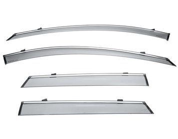 Window Deflectors 4pcs Set with Chrome Trim Buick Enclave 2018-2025 Wellvisors 3-847BU011