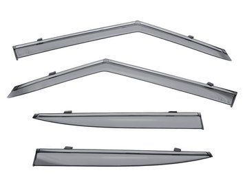 Window Deflectors 4pcs Set With Black Trim Kia Soul 2020-2025 Wellvisors 3-847KA024
