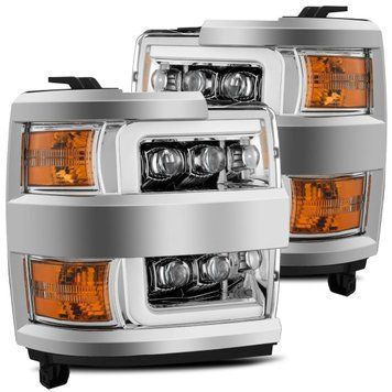 Lampy przednie Chevrolet Silverado 2500 2015-2019 LED NOVA seria chrom / chrom Grill wstawić AlphaRex 880228