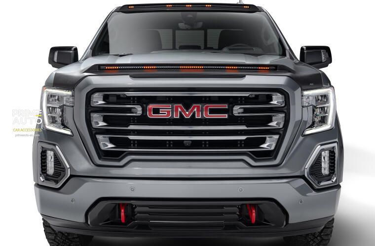 Deflektor maski spoiwo Aeroskin PRO z paskiem LED czarny mata GMC Sierra 1500 2019 - 2025 AVS 953167