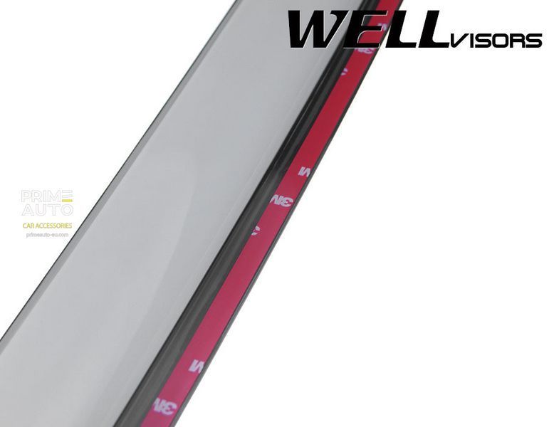 Owiewki do szyb samochodowych num 4 szt z chromowaną odlewanie Volvo V60 2015 - 2018 Hatchback Wellvisors 3-847VO004