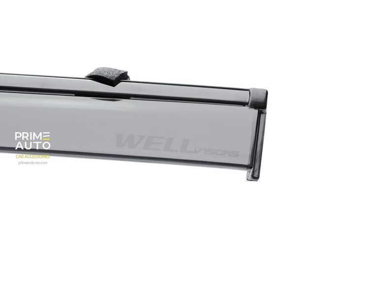 Window Deflectors 4pcs Set With Black Trim Kia Soul 2020-2025 Wellvisors 3-847KA024