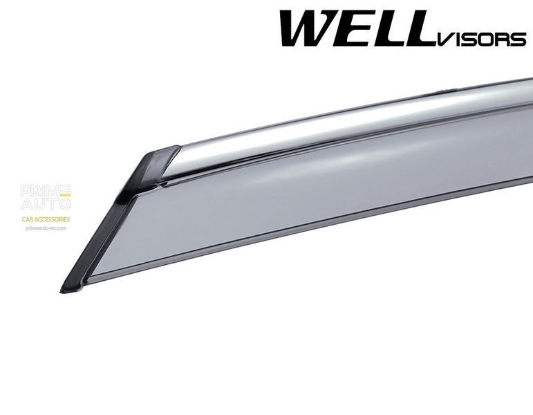 Owiewki do szyb samochodowych num 4 szt z chromowaną odlewanie Ford Fusion 2013 - 2020 Sedan Wellvisors 3-847FD010