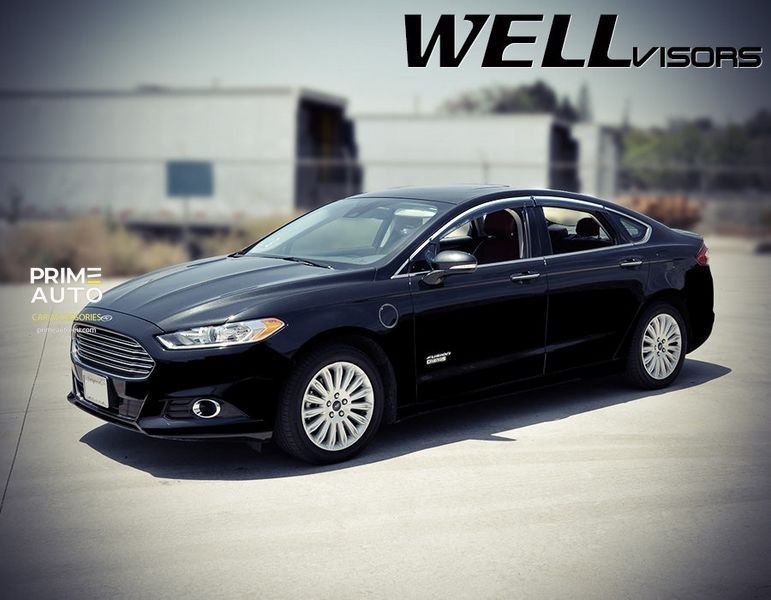 Owiewki do szyb samochodowych num 4 szt z chromowaną odlewanie Ford Fusion 2013 - 2020 Sedan Wellvisors 3-847FD010