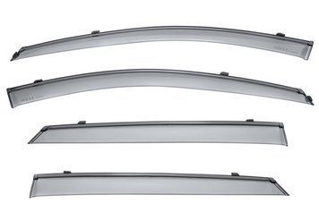 Window Deflectors 4pcs Set With Black Trim Kia Rondo 2007-2011 Wellvisors 3-847KA015