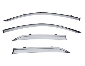 Owiewki do szyb samochodowych num 4 szt z czarna chromowana listwa Chrysler 300C 2011 - 2025 Wellvisors 3-847CY004