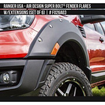 Extensoare pentru pasajele roții Ford Ranger USA 2019-2022 negru AIR DESIGN FO26A03
