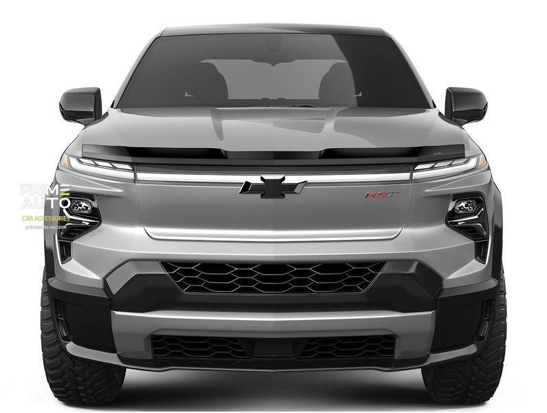 Hood Spoiler Chevrolet Silverado Ev 2024-2025 Aeroskin Dark Smoke AVS 322215