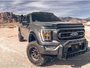 Hood Spoiler With LED Strip Ford F-150 2021-2025 Aeroskin Lightshield Black Matte AVS 753196