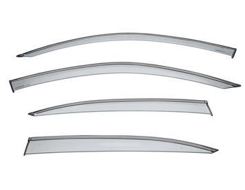Window Deflectors 4pcs Set With Black Trim Alfa Romeo Stelvio 2018-2025 Wellvisors 3-847AR004