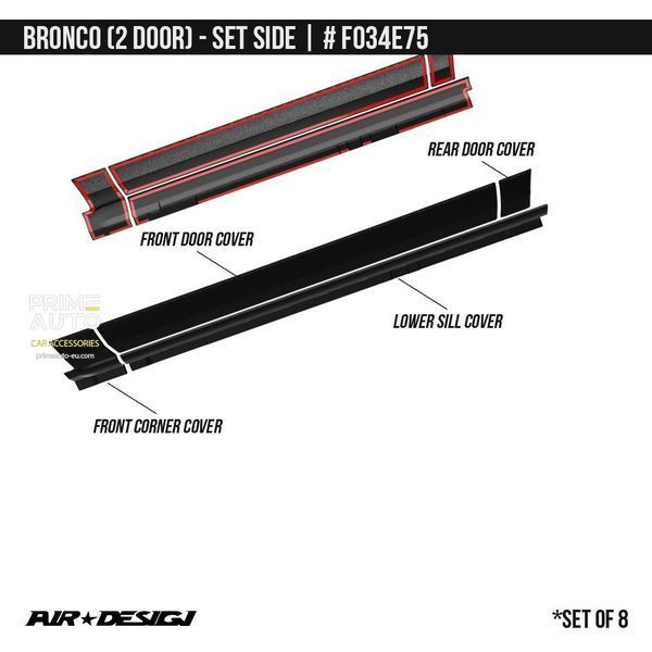 Listwy boczne Ford Bronco 2021 - 2026 czarny AIR DESIGN FO34E75