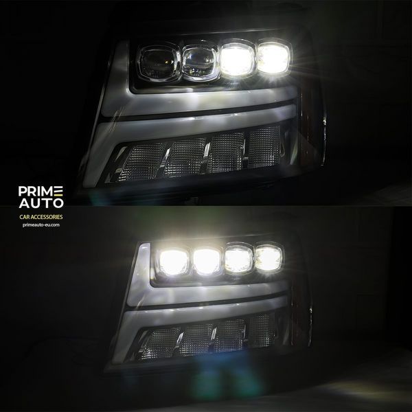 Передние фары Chevrolet Tahoe 2007-2013 LED NOVA серия углево-черные AlphaRex 880287 880287 фото