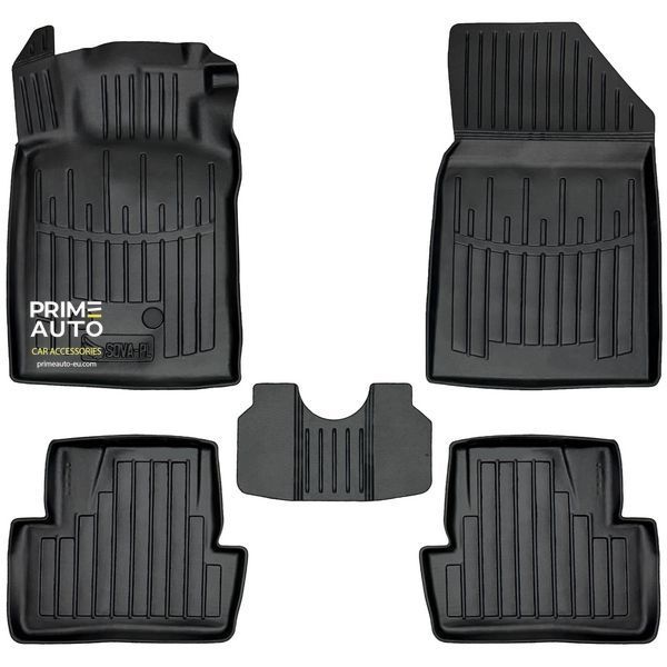 Килимки автомобільні з бортиком комплект 5 шт Renault Clio 2005 - 2012 чорний 5018225 SOVA-PL 5018225 фото