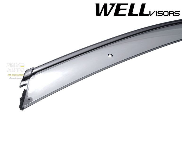 Window Deflectors 4pcs Set With Black Trim Nissan Versa 2012-2019 Sedan Wellvisors 3-847NS007