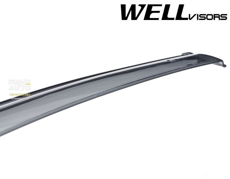 Window Deflectors 4pcs Set With Black Trim Nissan Versa 2012-2019 Sedan Wellvisors 3-847NS007