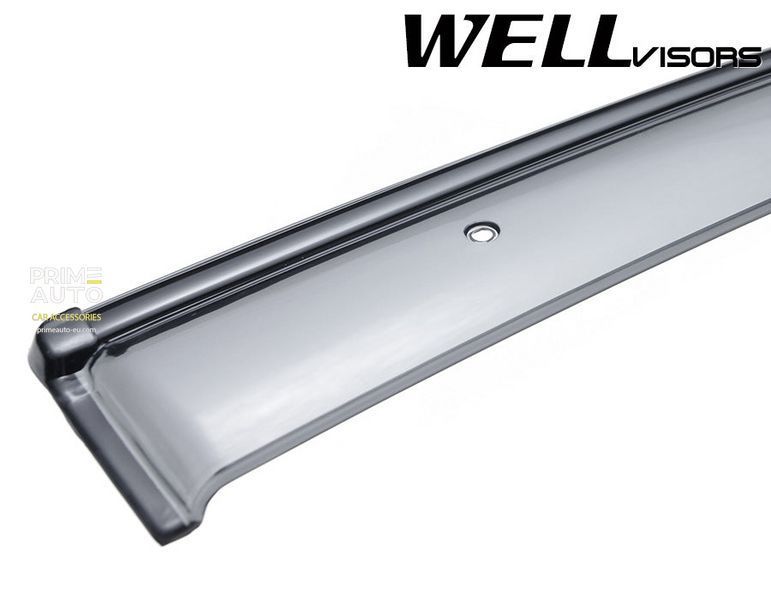 Window Deflectors 4pcs Set With Black Trim Nissan Versa 2012-2019 Sedan Wellvisors 3-847NS007