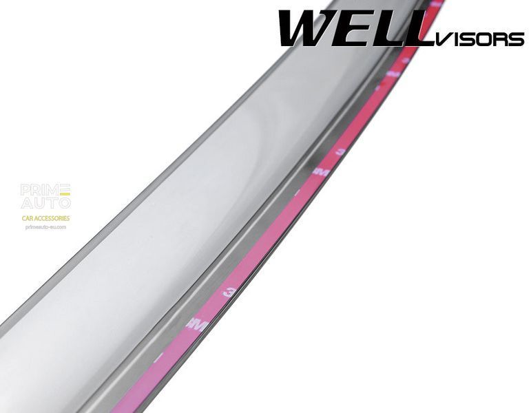 Window Deflectors 4pcs Set With Black Trim Nissan Versa 2012-2019 Sedan Wellvisors 3-847NS007