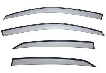 Window Deflectors 4pcs Set With Black Trim Volkswagen Jetta 2006-2010 Sedan Wellvisors 3-847VW011