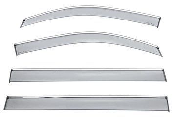 Window Deflectors 4pcs Set with Chrome Trim Chevrolet;GMC;Cadillac Suburban;Yukon XL;Escalade ESV 2015-2020 Wellvisors 3-847CH024
