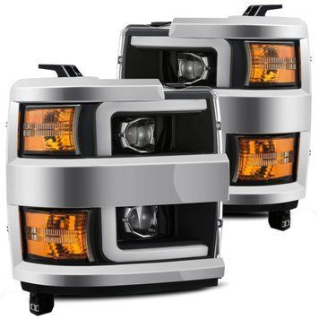 Lampy przednie Chevrolet Silverado 3500 2015-2019 PRO seria czarny / chrom Grill wstawić AlphaRex 880224