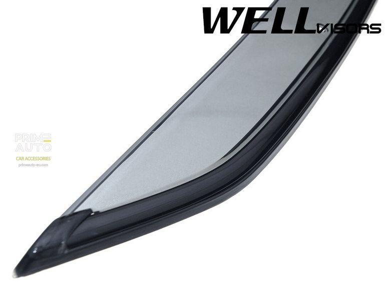 Owiewki do szyb samochodowych num 4 szt z czarna chromowana listwa Volkswagen Jetta 2006 - 2010 Sedan Wellvisors 3-847VW011
