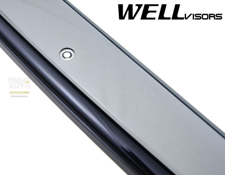 Owiewki do szyb samochodowych num 4 szt z czarna chromowana listwa Volkswagen Jetta 2006 - 2010 Sedan Wellvisors 3-847VW011