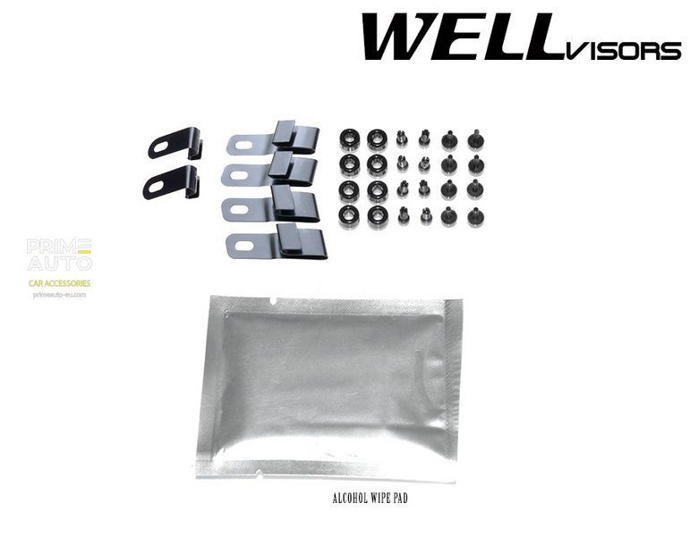 Owiewki do szyb samochodowych num 4 szt z czarna chromowana listwa BMW 3-Series 2006 - 2011 Sedan Wellvisors 3-847BM012