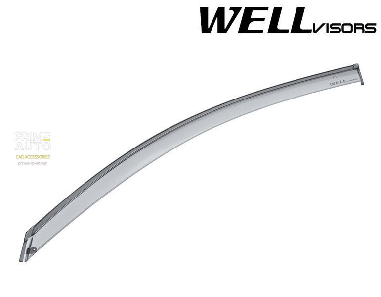Owiewki do szyb samochodowych num 4 szt z czarna chromowana listwa BMW 3-Series 2006 - 2011 Sedan Wellvisors 3-847BM012