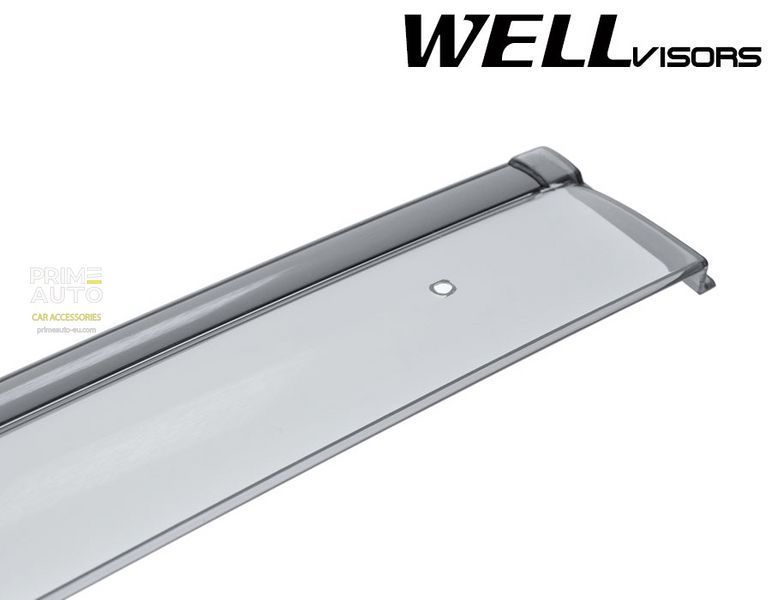 Owiewki do szyb samochodowych num 4 szt z czarna chromowana listwa BMW 3-Series 2006 - 2011 Sedan Wellvisors 3-847BM012