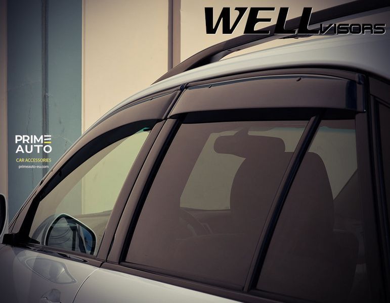 Window Deflectors 4pcs Set With Black Trim Lexus RX 2004-2009 Wellvisors 3-847LX006