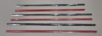 Glass moldings set 6 pcs chrome Toyota Land Cruiser Prado 120 2003 - 2008 Omsa 7010141