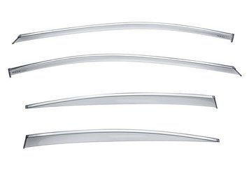 Window Deflectors 4pcs Set with Chrome Trim Chevrolet Cruze 2016-2018 Sedan Wellvisors 3-847CH017