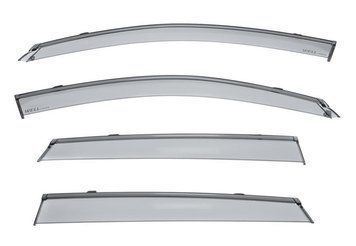 Window Deflectors 4pcs Set With Black Trim Mercedes-Benz GLC-Class 2016-2022 Wellvisors 3-847MB022