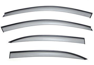 Window Deflectors 4pcs Set With Black Trim Volkswagen Jetta 2011-2018 Sedan Wellvisors 3-847VW012