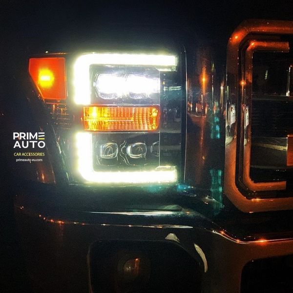 Передние фары Ford Super Duty 2011-2016 LED NOVA серия черные AlphaRex 880149 880149 фото