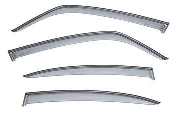 Window Deflectors 4pcs Set With Black Trim Suzuki SX4 2008-2013 Sedan Wellvisors 3-847SK003