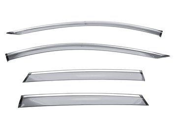 Window Deflectors 4pcs Set with Chrome Trim Ford Escape 2020-2025 Wellvisors 3-847FD025