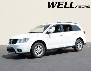 Window Deflectors 4pcs Set With Black Trim Dodge Journey 2009-2020 Wellvisors 3-847DG001
