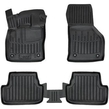 Dywaniki gumowe z bokiem zestaw 5 szt Seat Leon 2020 + (IV KL1/KL8) czarny SOVA-PL