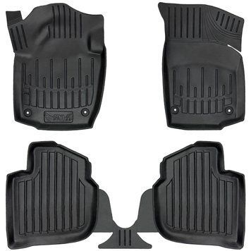 Dywaniki gumowe z bokiem zestaw 5 szt Seat Toledo 2012 - 2018 (IV) czarny SOVA-PL