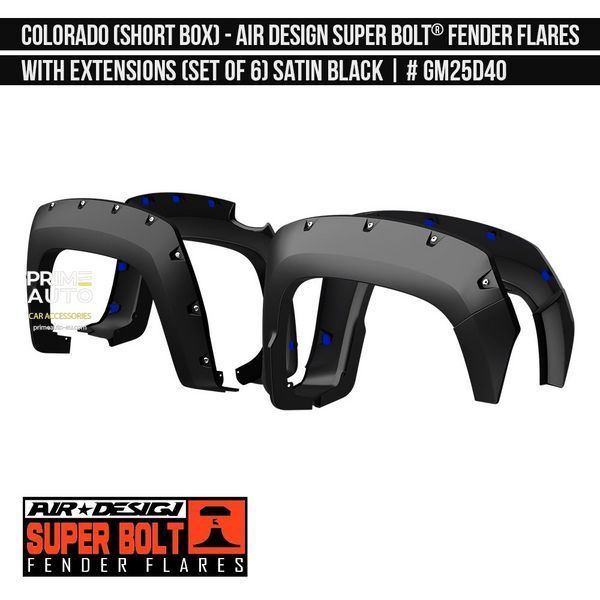 Fender Flares Chevrolet Colorado 2021-2022 black AIR DESIGN GM25D40