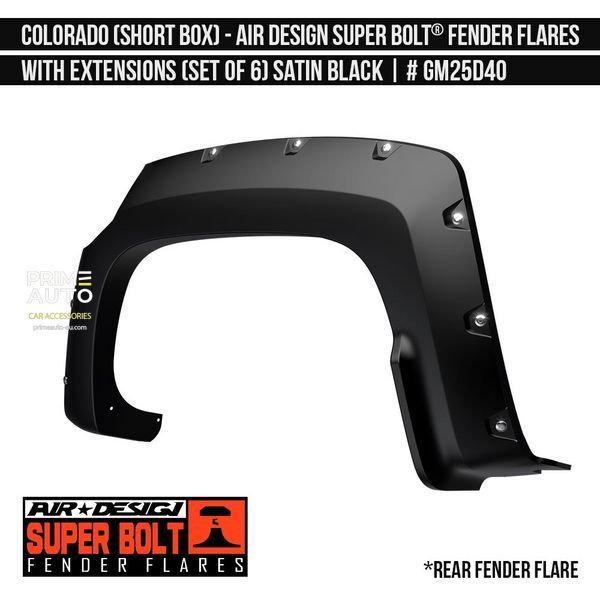 Fender Flares Chevrolet Colorado 2021-2022 black AIR DESIGN GM25D40