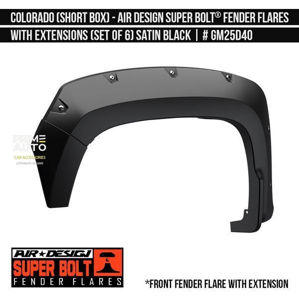 Fender Flares Chevrolet Colorado 2021-2022 black AIR DESIGN GM25D40