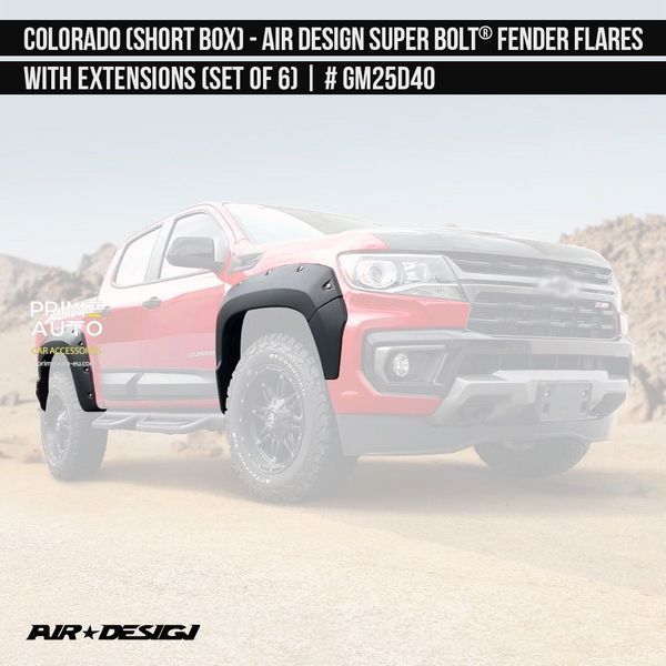 Fender Flares Chevrolet Colorado 2021-2022 black AIR DESIGN GM25D40