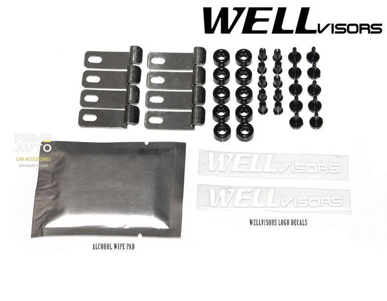 Owiewki do szyb samochodowych num 4 szt z czarna chromowana listwa Dodge Journey 2009 - 2020 Wellvisors 3-847DG001