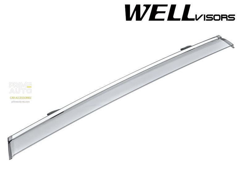 Window Deflectors 4pcs Set with Chrome Trim Lincoln MKX 2016-2021 Wellvisors 3-847LC003
