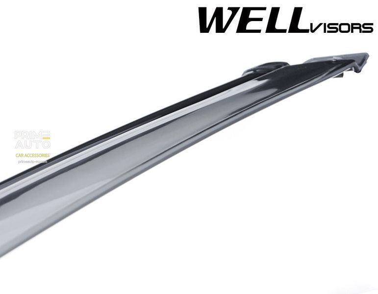 Owiewki do szyb samochodowych num 4 szt z czarna chromowana listwa Dodge Journey 2009 - 2020 Wellvisors 3-847DG001