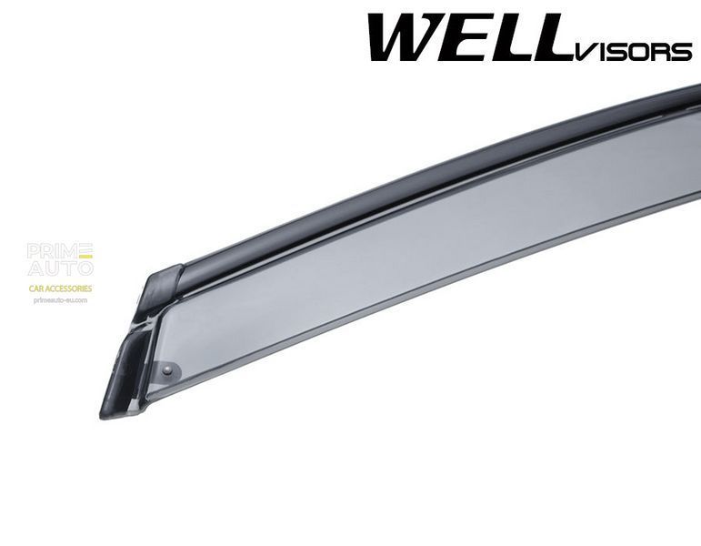 Owiewki do szyb samochodowych num 4 szt z czarna chromowana listwa Dodge Journey 2009 - 2020 Wellvisors 3-847DG001