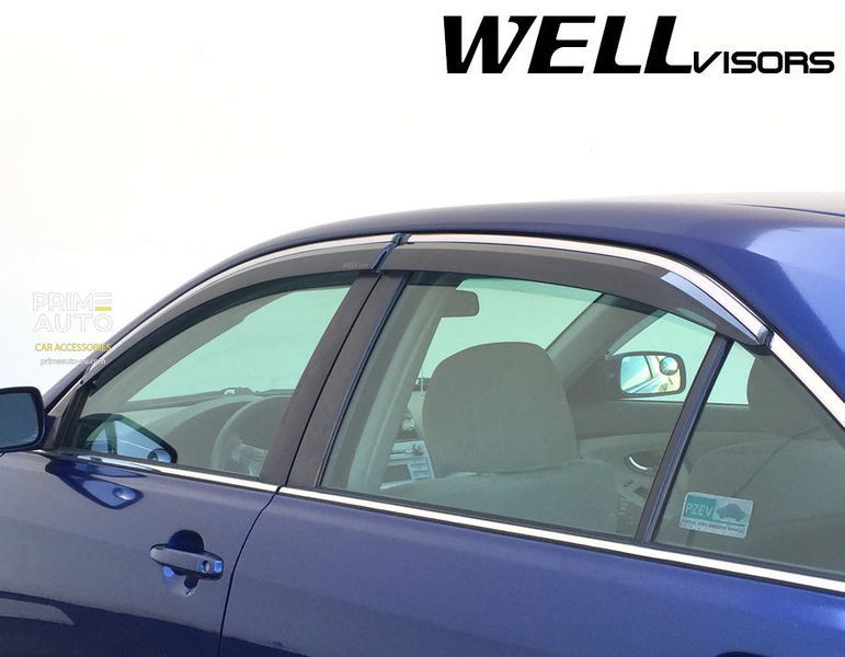 Дефлекторы окон к-т 4 шт с хромированным молдингом Toyota Camry 2007 - 2011 Sedan Wellvisors 3-847TY009 3-847TY009 фото